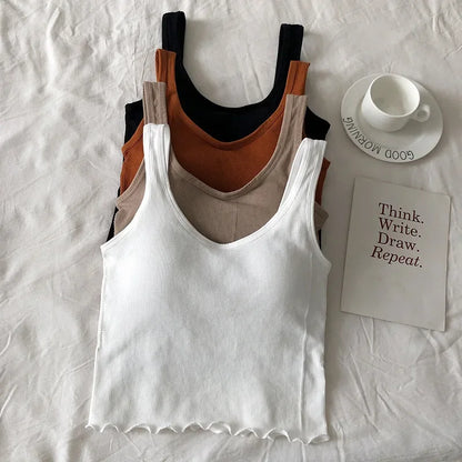 Cropped Tanks Ruffles Tube Top Women Bralette Crop Top Sexy Lingerie Bra Sports Underwear Fashion Ladies Street Tops Camisole