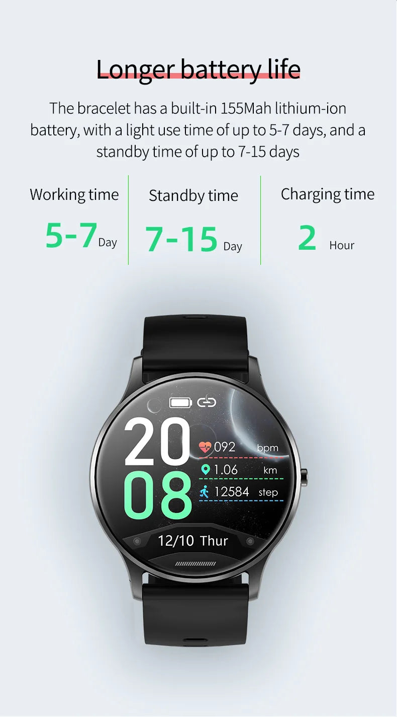 Smart Watch Men 1.3inch Bluetooth Sport Watches IP67 Waterproof Fitness Smartwatch Women