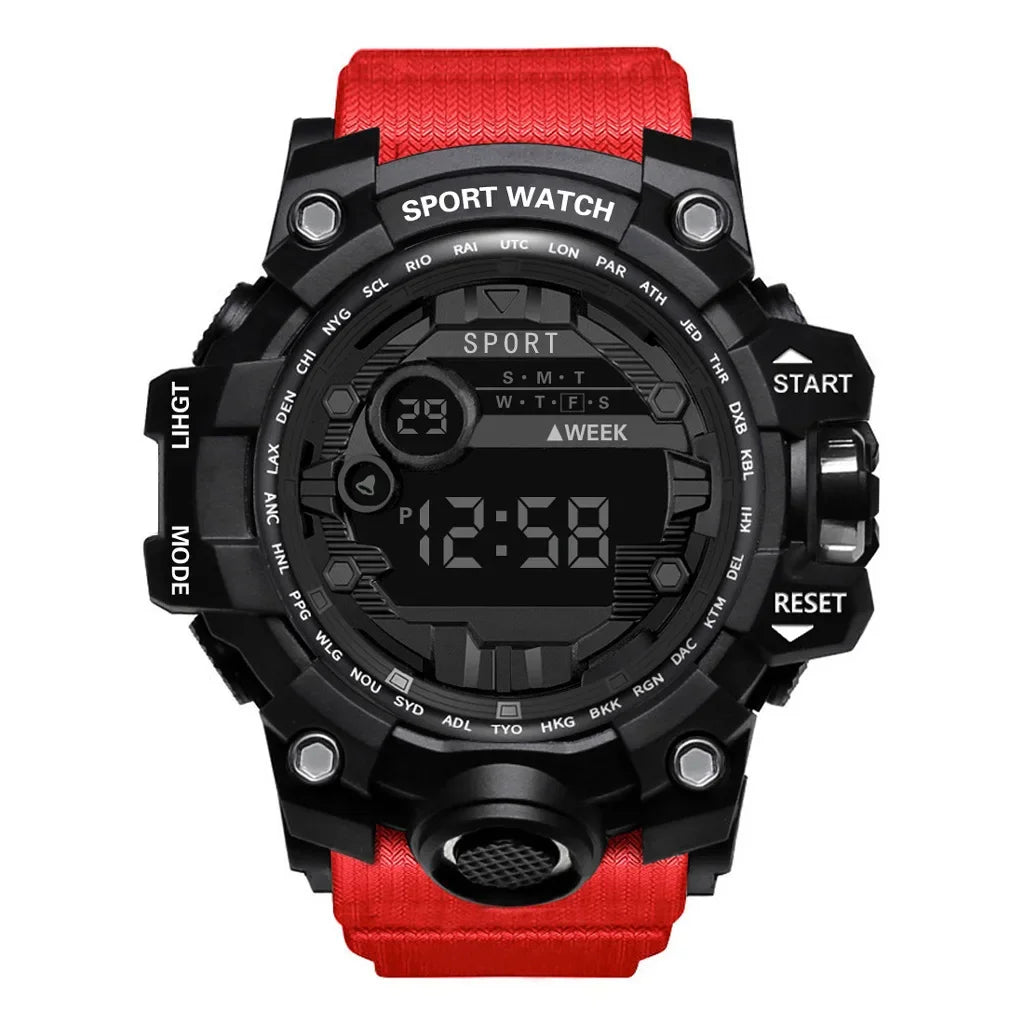 2024 New leisure multifunctional electronic watch for men simple waterproof sports date watches fashion Accessories