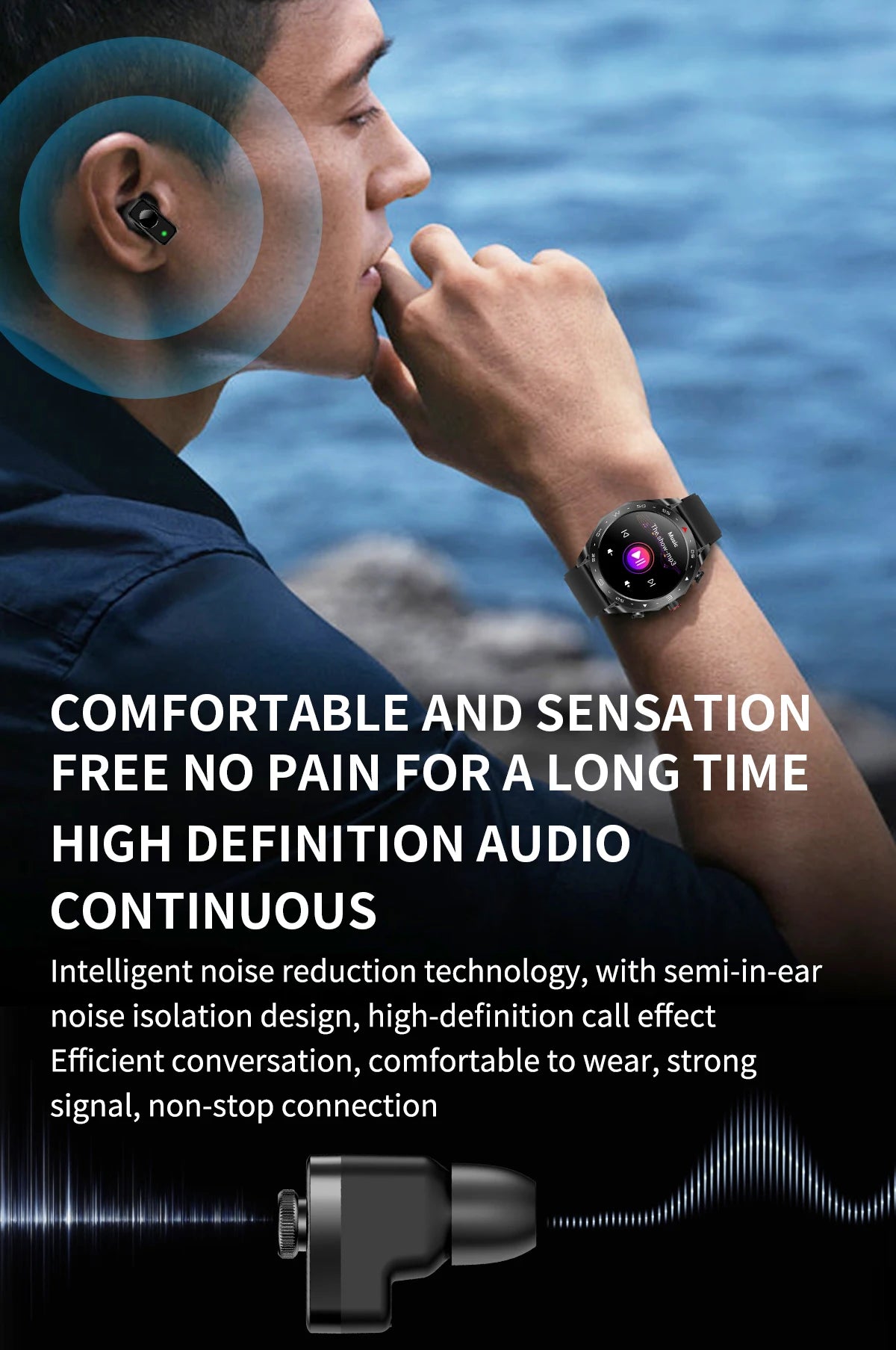 2025 New Smart Watch with TWS Earbuds 1.52 Inch AMOLED IP67 Waterproof Bluetooth Calls MP3 Music Smartwatch for Men Android iOS