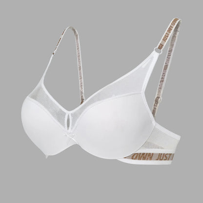 BEAUWEAR Fashion Letter Print Bra for Woman Push Up Bra with wire Mesh Underwear Breathable 75B 80B 85B 90B