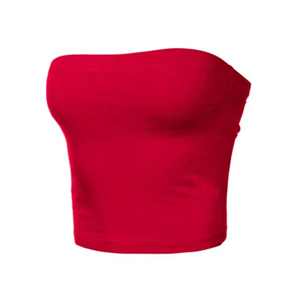 Women Sexy Strapless Tube Tops Off Shoulder Sleeveless Bustiers Crop Tops Backless Slim Fit Tank Vest Streetwear
