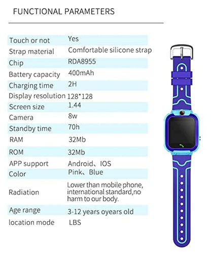 New Smart Watch For Kids Q12 Wristatch For Boys Girl Anti-lost Smartwatch Tracker Watch Wrist Mobile Camera Cell Phone Best Gift