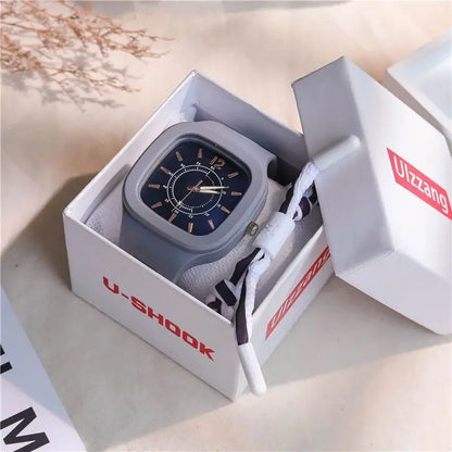 Watches for Elegant Women Simple Fashion Watch Minimalist Design Square Big Dial Soft Wristwatch Valentines Gift for Women Girls