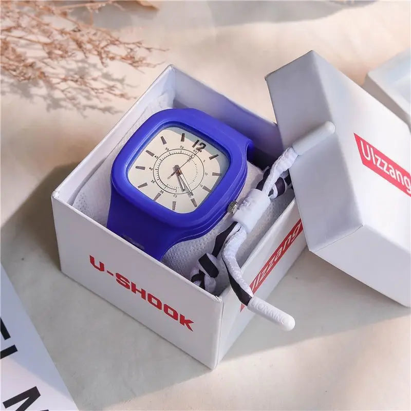 Watches for Elegant Women Simple Fashion Watch Minimalist Design Square Big Dial Soft Wristwatch Valentines Gift for Women Girls