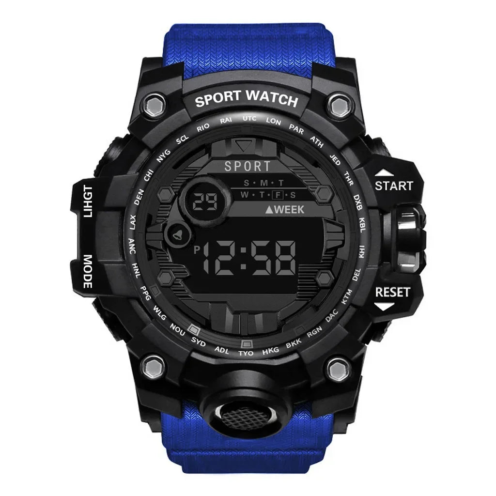 2024 New leisure multifunctional electronic watch for men simple waterproof sports date watches fashion Accessories