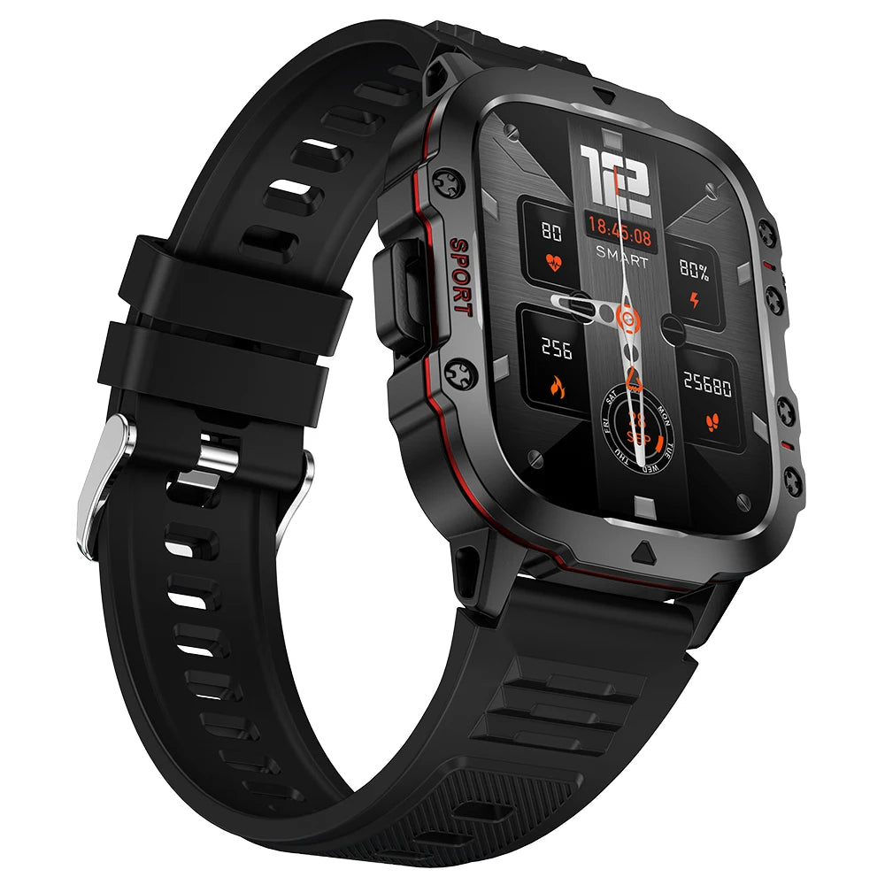 Smart Watch Men With LED Lighting Compass Sports Fitness Tracker Watch IP67 Waterproof Bluetooth Talk SmartWatch 2024