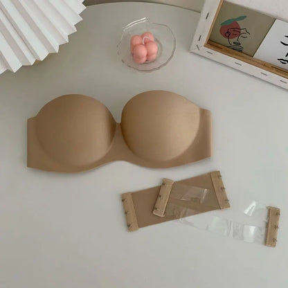 Bra NO Steel Ring Tube Top With Extension Belt Beauty Back Chest Wrap Without Straps Bralette Sexy Strapless Bra Women Bras