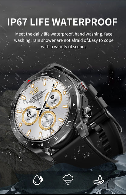 2025 New Smart Watch with TWS Earbuds 1.52 Inch AMOLED IP67 Waterproof Bluetooth Calls MP3 Music Smartwatch for Men Android iOS