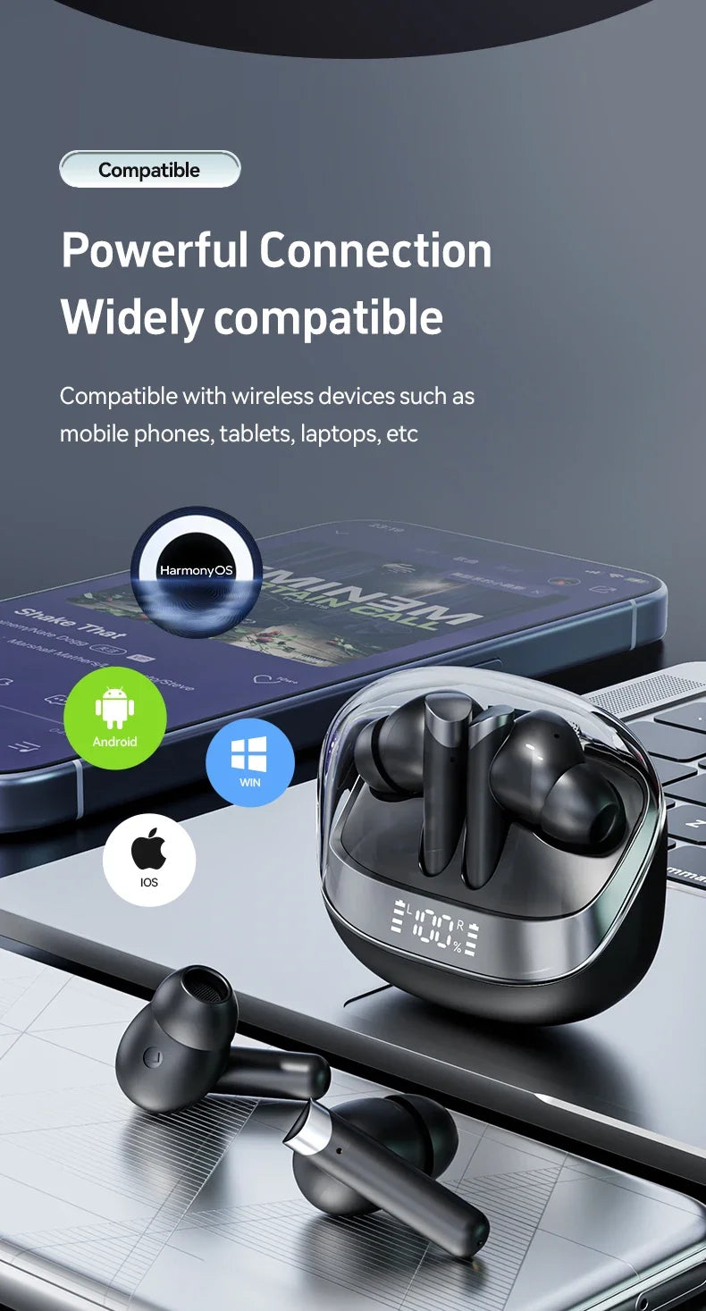 Earphone Bluetooth In-Ear Headphones True Wireless Earbuds  For Noise Reduction Power Display Waterproof Touch Control With Mic