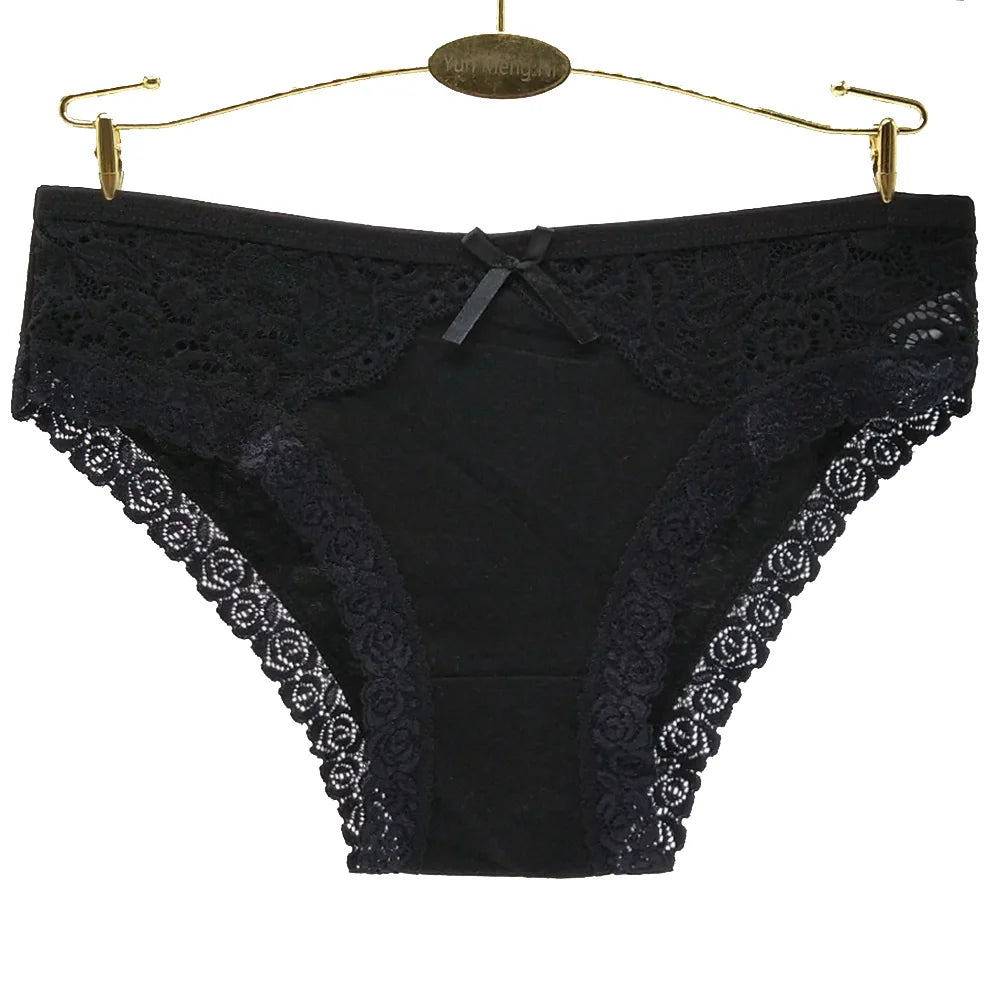 Women Underwear Cotton Sexy Lace Ladies Knickers Panties Low Waist Everyday Briefs 5 pcs/lot