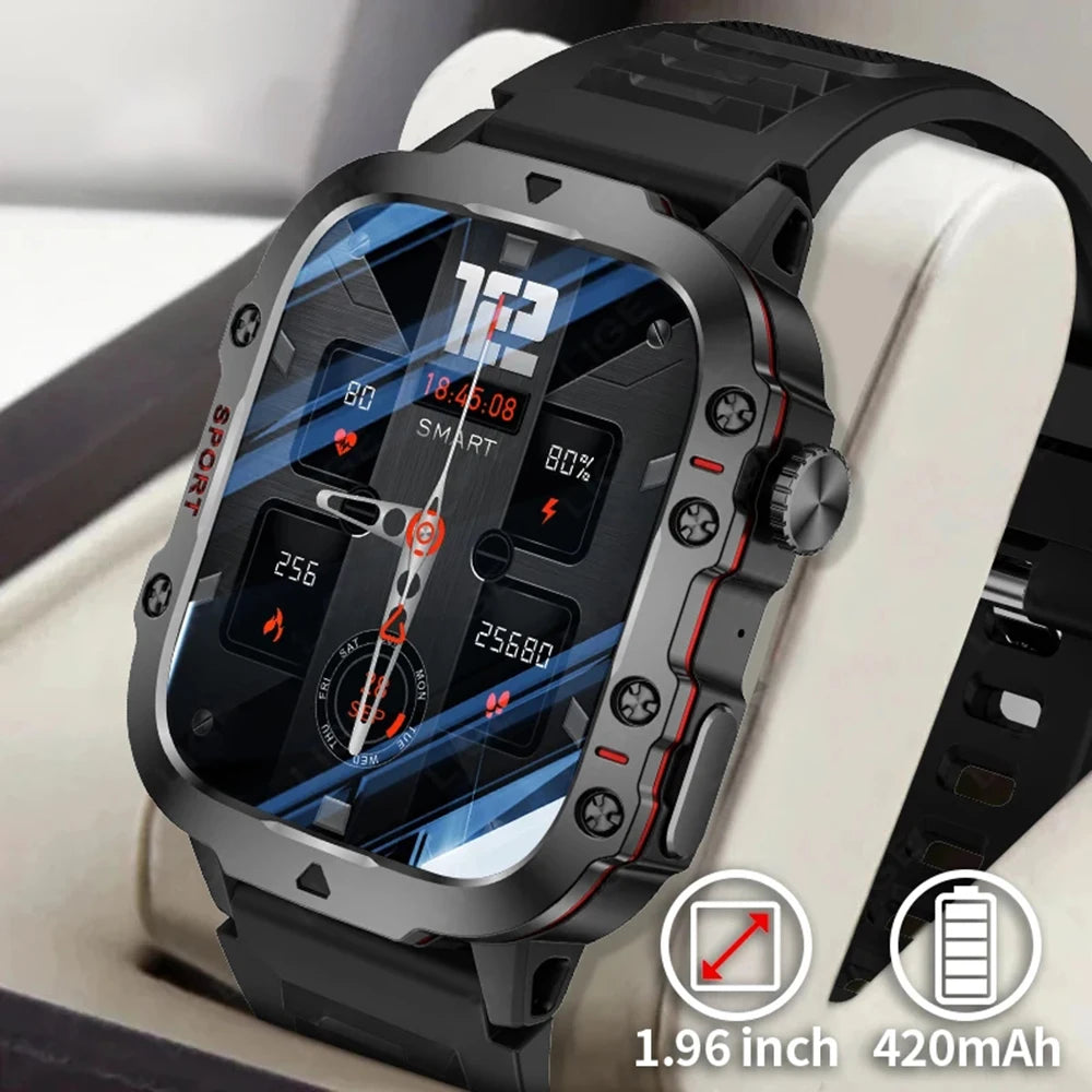 Smart Watch Men With LED Lighting Compass Sports Fitness Tracker Watch IP67 Waterproof Bluetooth Talk SmartWatch 2024