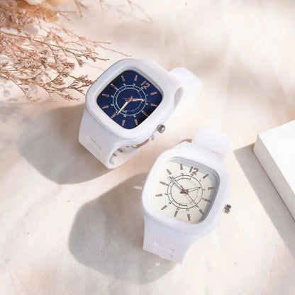 Watches for Elegant Women Simple Fashion Watch Minimalist Design Square Big Dial Soft Wristwatch Valentines Gift for Women Girls