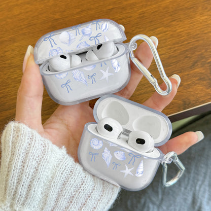 Pink Bow Designed Case For AirPods 4 3 1 2 Gen TPU Earphone Protecitve Case For AirPods Pro 2/Pro Cover with Keychain Accessory