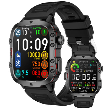 Smart Watch Men With LED Lighting Compass Sports Fitness Tracker Watch IP67 Waterproof Bluetooth Talk SmartWatch 2024