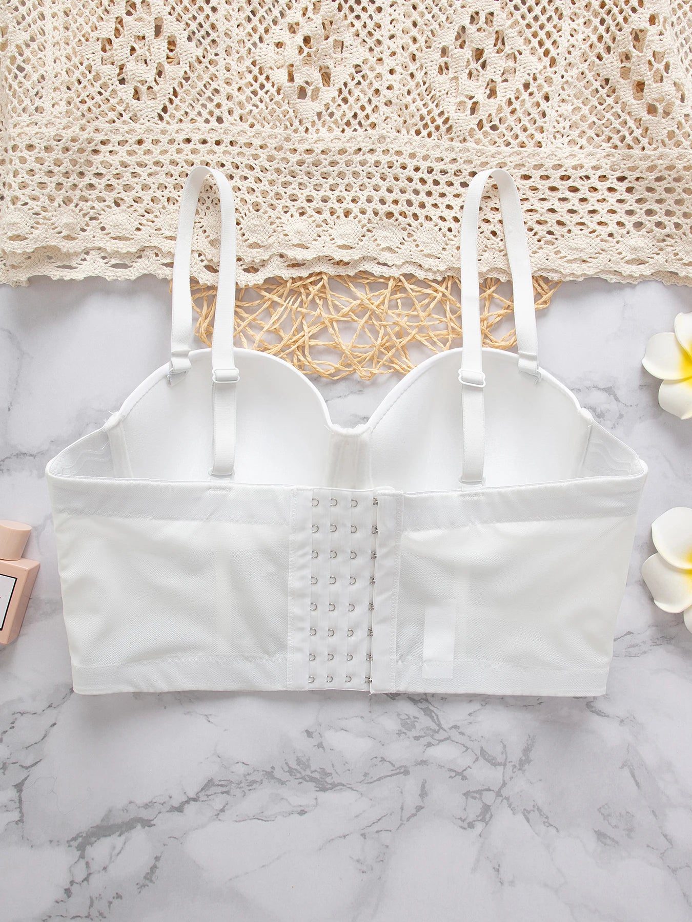 Breathable Bra Buckle Style Design Adjustable Size Solid Color Simplicity Elegant Comfortable New Shoulder Strap Gauze Bra