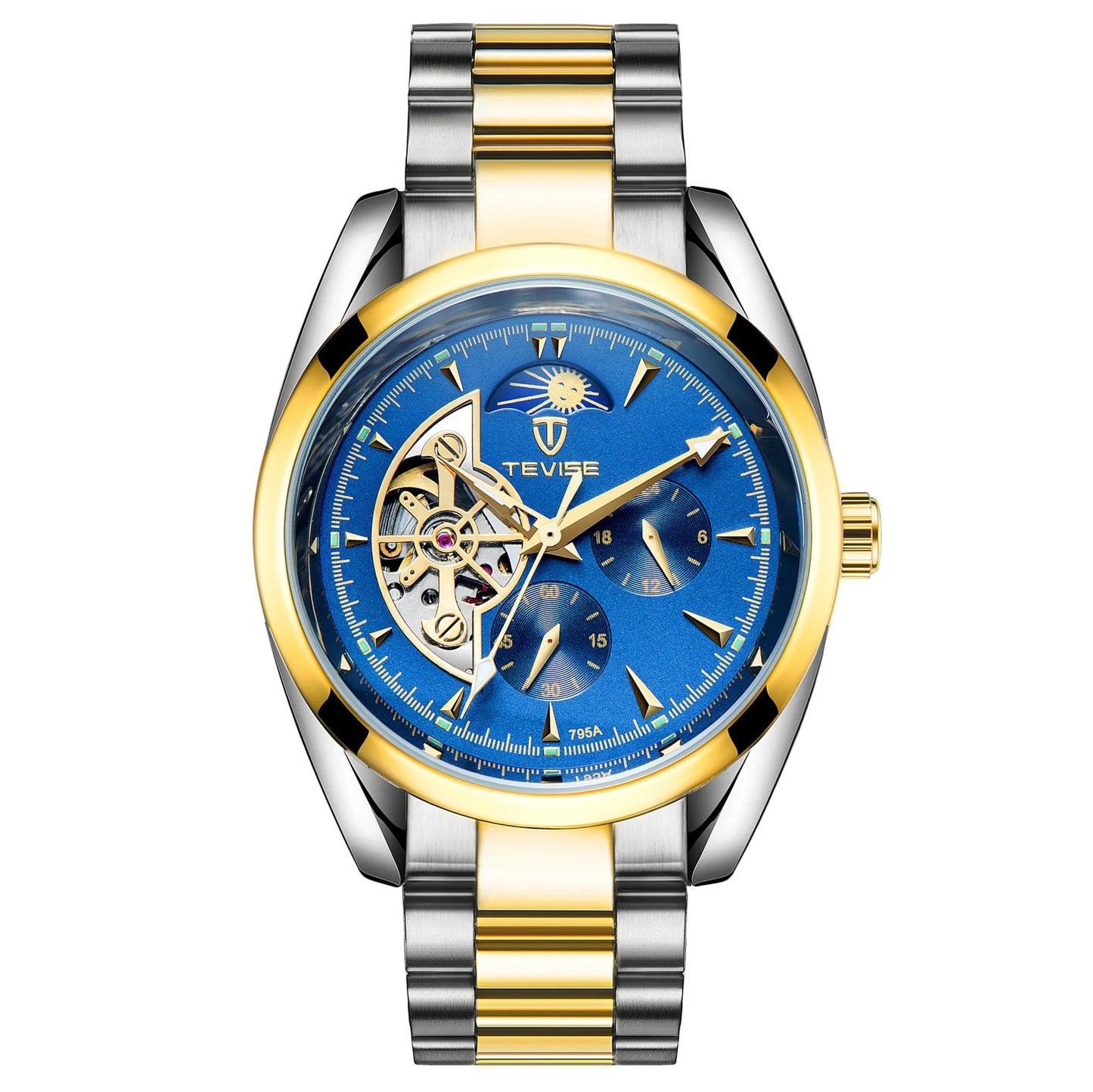 Relogio Masculino Tevise Mens Watches Top Brand Luxury Tourbillon Automatic Mechanical Watch Men Full Steel Waterproof Watches