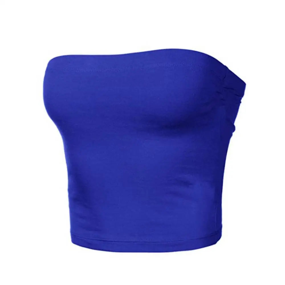 Women Sexy Strapless Tube Tops Off Shoulder Sleeveless Bustiers Crop Tops Backless Slim Fit Tank Vest Streetwear