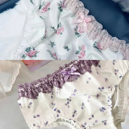 Underwear Female Sexy Lace Flower Thin Japanese Low-Waist Triangle Shorts Girls Panties Women G-strings Thongs Intimates
