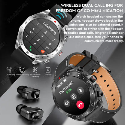 2025 New Smart Watch with TWS Earbuds 1.52 Inch AMOLED IP67 Waterproof Bluetooth Calls MP3 Music Smartwatch for Men Android iOS
