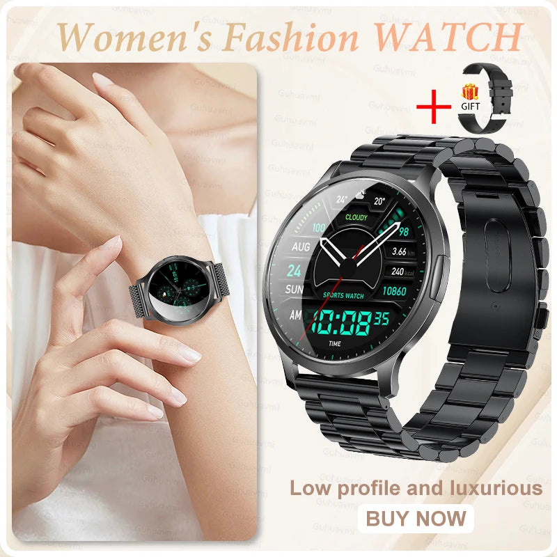 2025 New Smartwatch Women 1.32-inch AMOLED HD Screen Heart Rate Bluetooth Call IP68 Waterproof  Smart Men Watch For Android ios