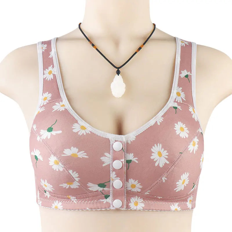 Bra For Women Wire Free Bra Cotton Underwear Front Closure Brassiere Women's Lingerie Large Bust 50 52 BCD Cup