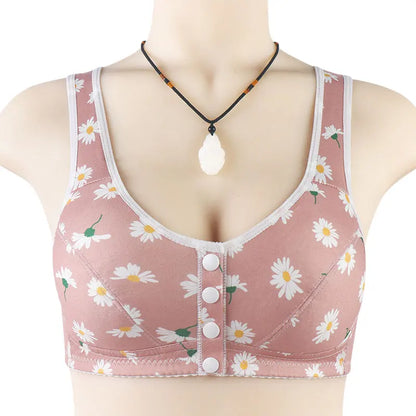 Bra For Women Wire Free Bra Cotton Underwear Front Closure Brassiere Women's Lingerie Large Bust 50 52 BCD Cup