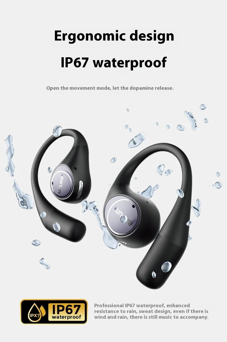 EarFun OpenJump Open-Ear Wireless Earbuds 4-mic AI Noise Cancellation IPX7 Waterproof Hi-Res LDAC Low Latency Earphone Custom