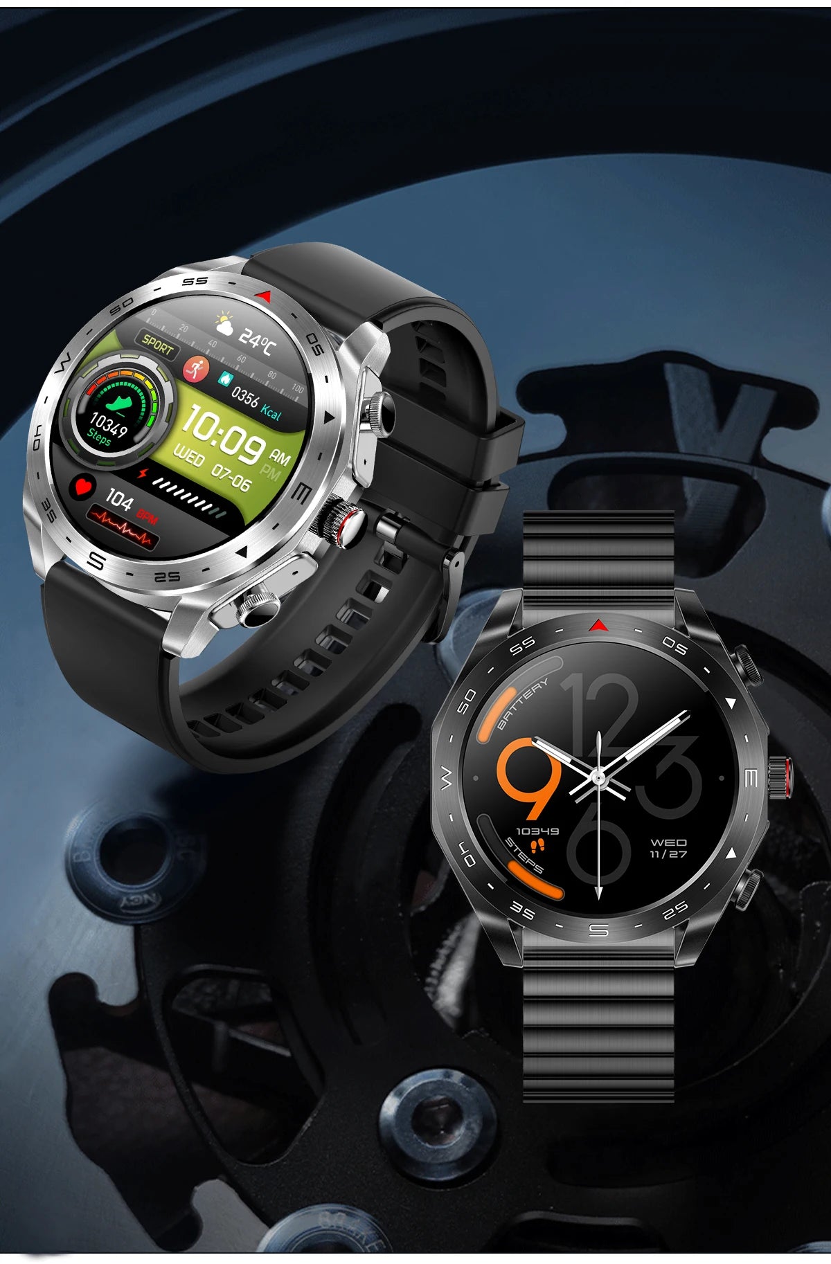 2025 New Smart Watch with TWS Earbuds 1.52 Inch AMOLED IP67 Waterproof Bluetooth Calls MP3 Music Smartwatch for Men Android iOS