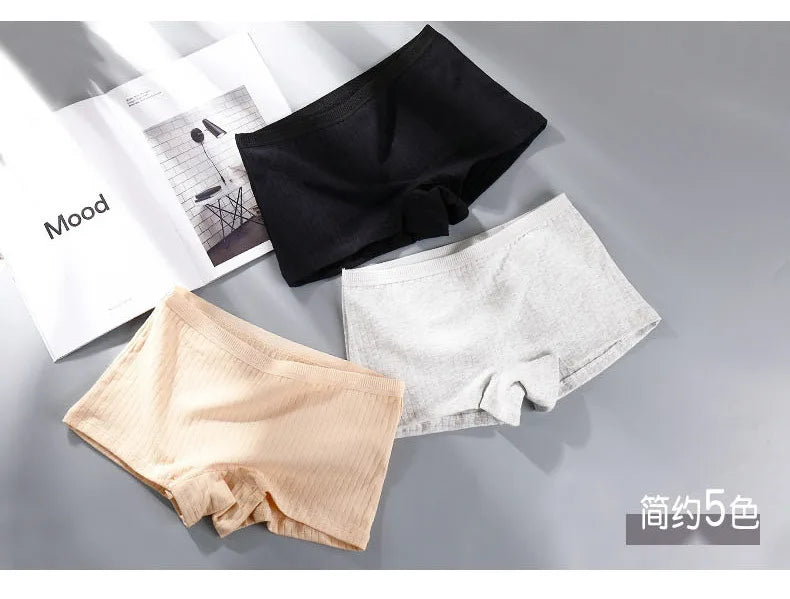 Women Boxers Underwear Cotton Ladies Safety Pants Female Seamless Underpants Solid Cozy Sexy Lingerie Трусы Женские