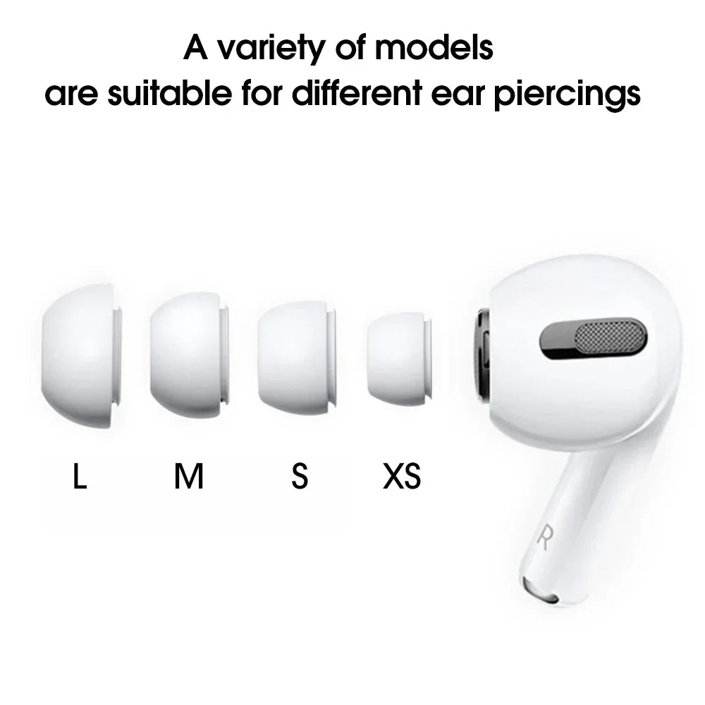Soft Silicone Ear Tips for Airpods Pro 1/2 Gen Protective Earbuds Cover Noise Reduction Hole Ear-pads Gel Accessories XS/S/M/L
