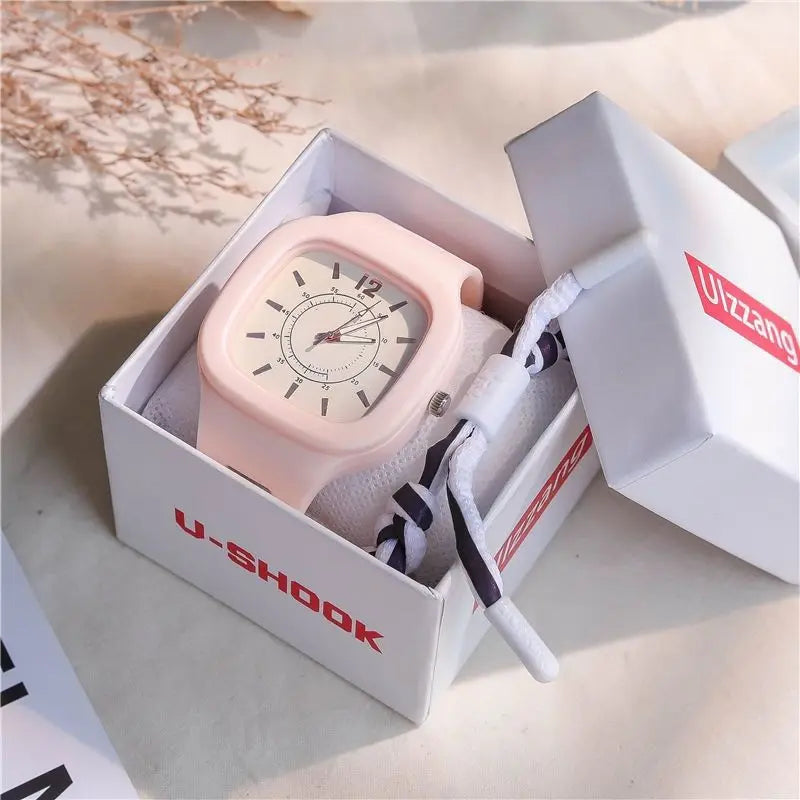 Watches for Elegant Women Simple Fashion Watch Minimalist Design Square Big Dial Soft Wristwatch Valentines Gift for Women Girls