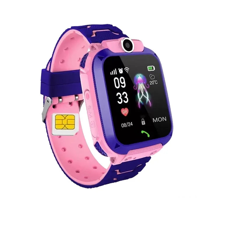 New Smart Watch For Kids Q12 Wristatch For Boys Girl Anti-lost Smartwatch Tracker Watch Wrist Mobile Camera Cell Phone Best Gift