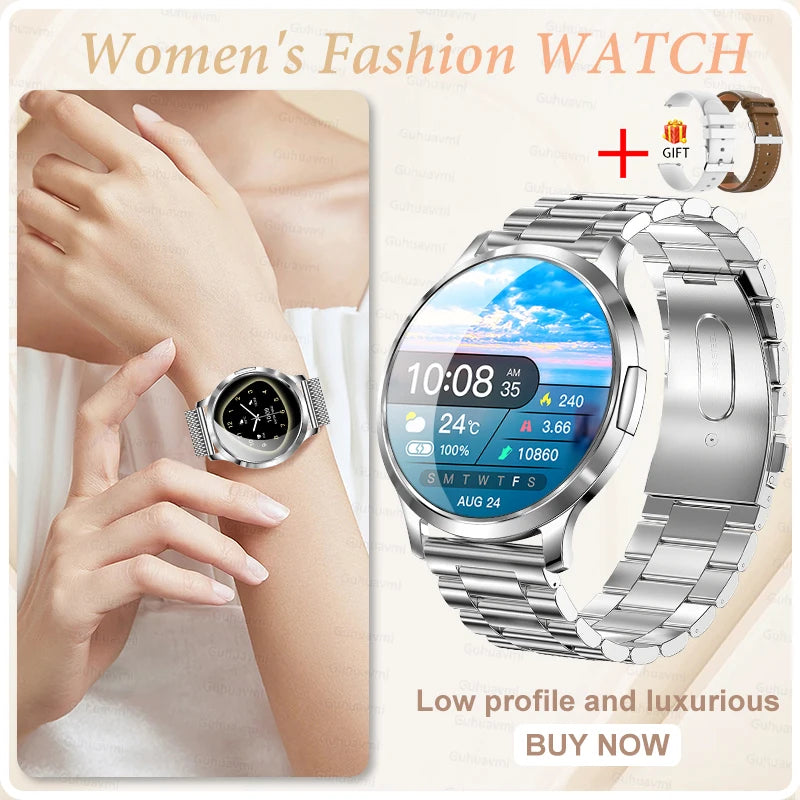 2025 New Smartwatch Women 1.32-inch AMOLED HD Screen Heart Rate Bluetooth Call IP68 Waterproof  Smart Men Watch For Android ios