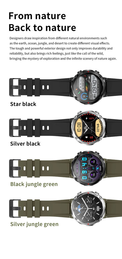 Smart Watch 1.6inch 400*400 Round Screen Bluetooth Call Heart Rate Hi-Fi Speakers IP68 Waterproof Sport Tracket Smartwatch