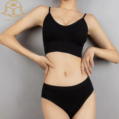 Women Bra Set Sexy Lingerie Female Underwear Bralette Ribbed Tops Girls Fashion Brassiere Basic Stretchy Tank Crop Tops Suit