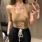 Women Halter Neck Tube Camis Sexy Backless Black White Tank Tops Streetwear Vest Female Crop Top Summer Basic T-shirts Ladies