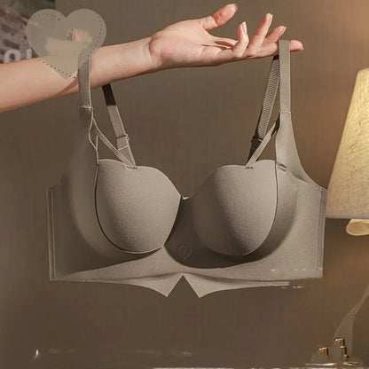 Women's Bra Lifting Non-marking Gathering Show Large Half Cups to Collect Side Breasts to Prevent Sagging Non-steel Ring Bra