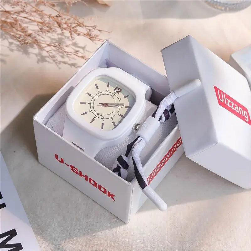 Watches for Elegant Women Simple Fashion Watch Minimalist Design Square Big Dial Soft Wristwatch Valentines Gift for Women Girls