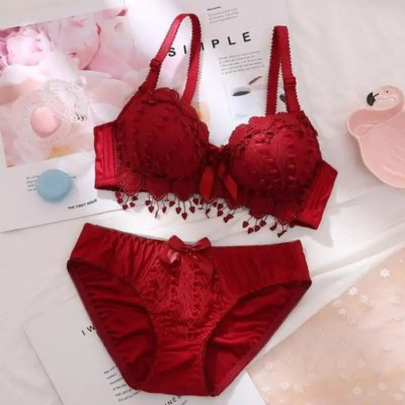 Girl Cheap Bra Set Large Size Back Button Comfortable Gather Bra Breathable Thin Section Without Steel Ring Women Underwear Sets