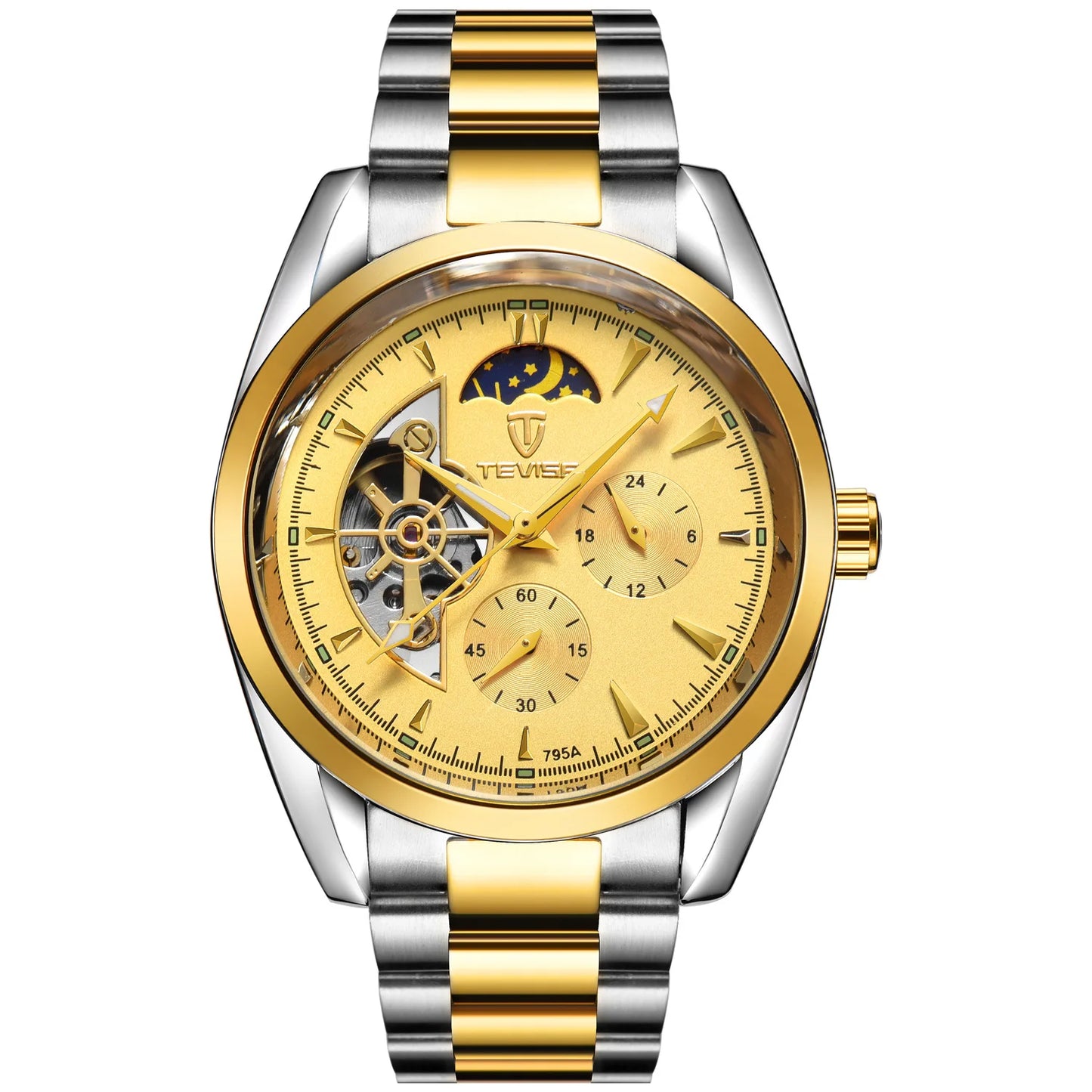 Relogio Masculino Tevise Mens Watches Top Brand Luxury Tourbillon Automatic Mechanical Watch Men Full Steel Waterproof Watches