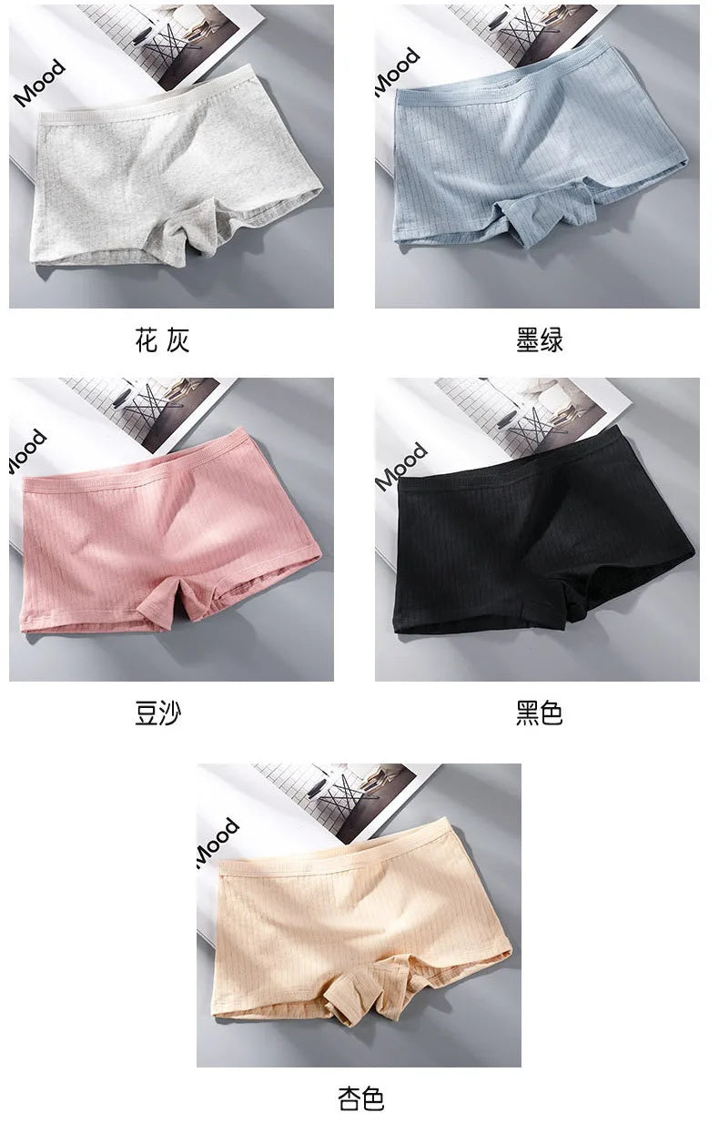 Women Boxers Underwear Cotton Ladies Safety Pants Female Seamless Underpants Solid Cozy Sexy Lingerie Трусы Женские
