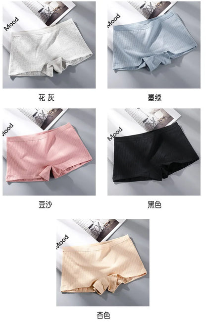Women Boxers Underwear Cotton Ladies Safety Pants Female Seamless Underpants Solid Cozy Sexy Lingerie Трусы Женские