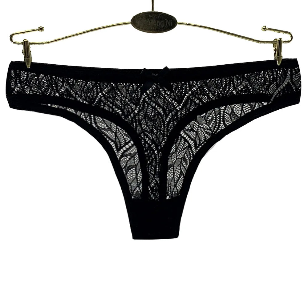 Sexy Panties Women Lace Silk Underwear Low Waist V-Waist Briefs Cotton Crotch Breathable Quick-Drying Sports Underwear