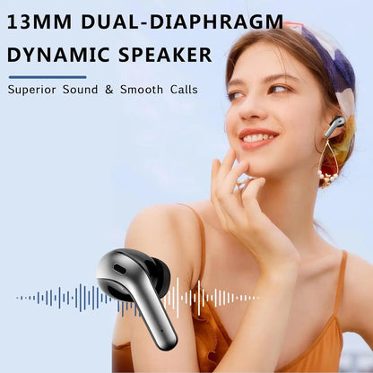 Bluetooth Earbuds V5.3, 45H Playtime, LED Display, Bluetooth Headphones with Mic, Touch Control, IPX5 Waterproof
