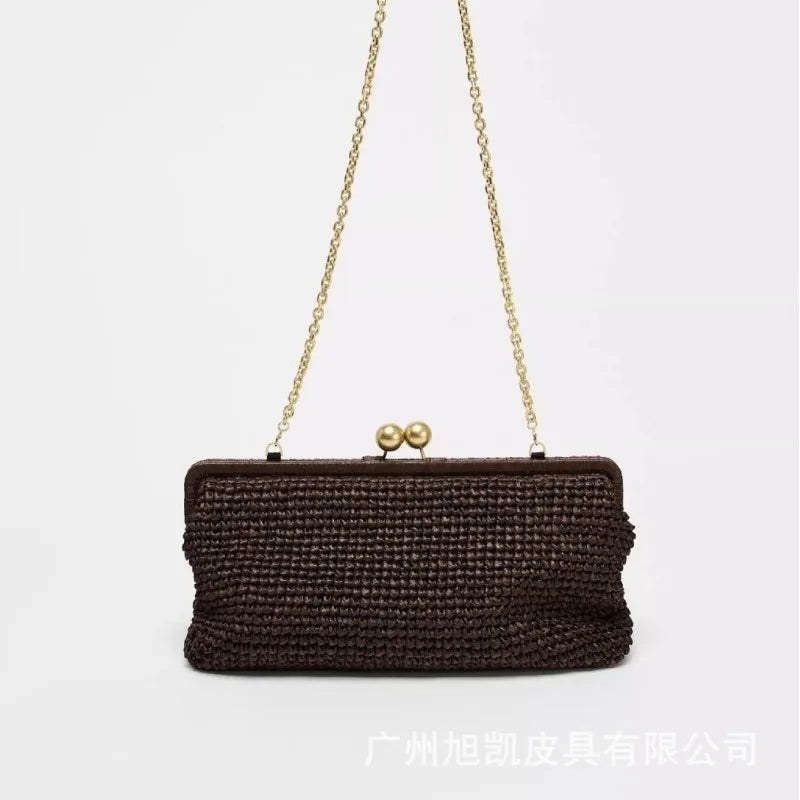 Straw Woven Handbags For Women Handmade Travel Seaside Beach Bag Summer New Handle Bucket Bag Shopping Tote Bag Basket Bolsa
