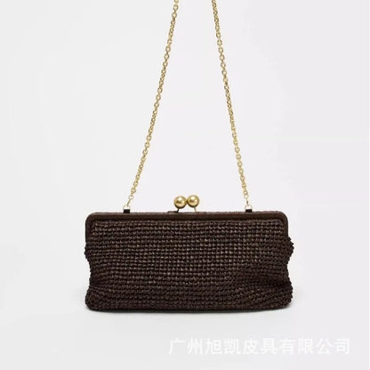 Straw Woven Handbags For Women Handmade Travel Seaside Beach Bag Summer New Handle Bucket Bag Shopping Tote Bag Basket Bolsa