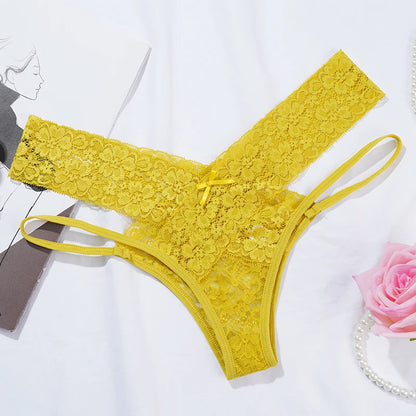 Sexy Lace Ladies Panties Low Waist Underwear Briefs Female Solid Color Underpants Breathable Hollow Out Seamless Lingerie
