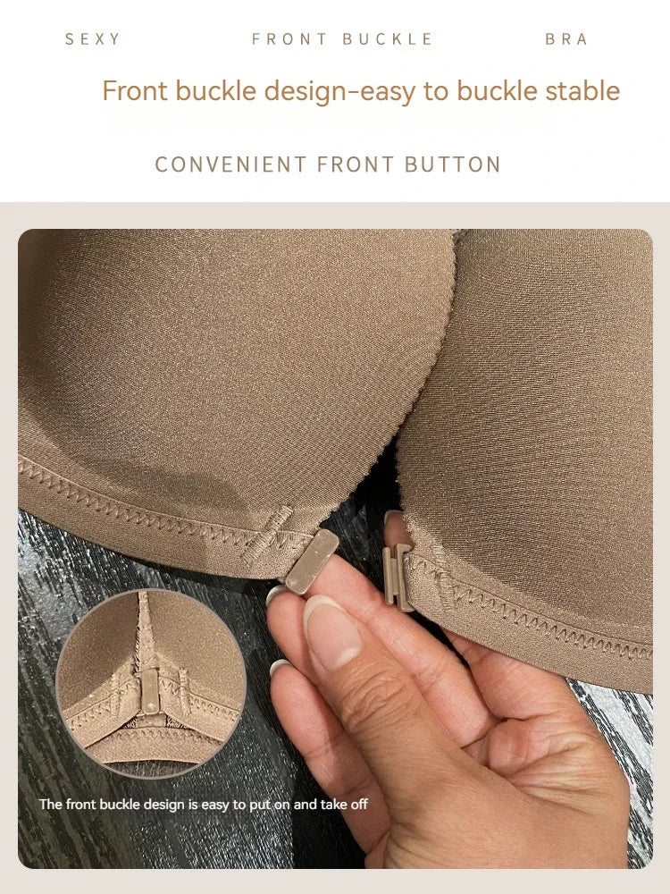Front-button Sexy Enhancing Beautiful Back Bra for Young Girls with Small Breasts Anti-sagging Adjustable Side Bust Control Bra