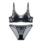BANERDANNI Modest French Bra Set - Lace Minimizer Bust Reducer with Steel Ring Rabbit-Ear Slimming Support & Discreet Coverage